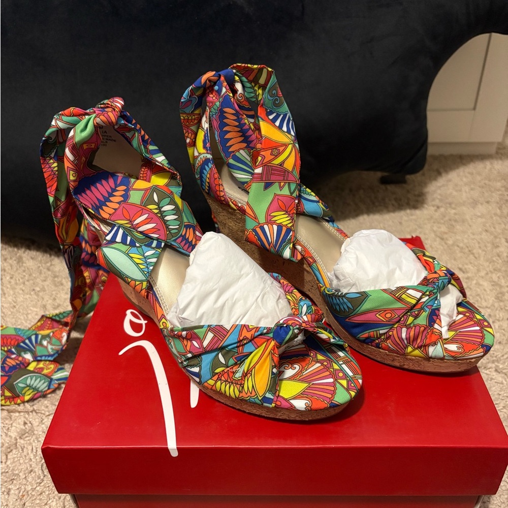 Impo Colorful Espadrilles with Ankle Tie S